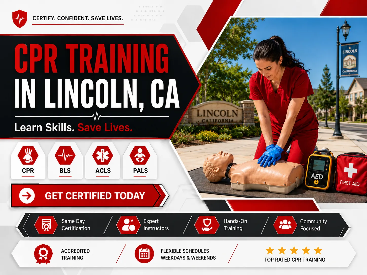ACLS megacode simulation training class in Lincoln, CA